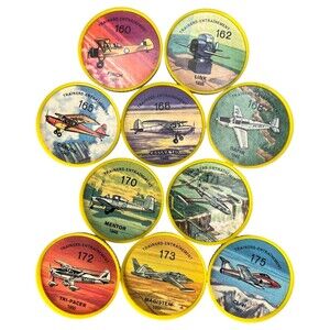 Jell-O Hostess Picture Wheel Flight Airplane 10pc Random Bundle Trainers Yellow